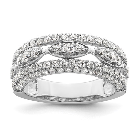 14k White Gold 1 1/5 carat Lab Grown Diamond VS/SI+ G+ Complete Fashion Ring