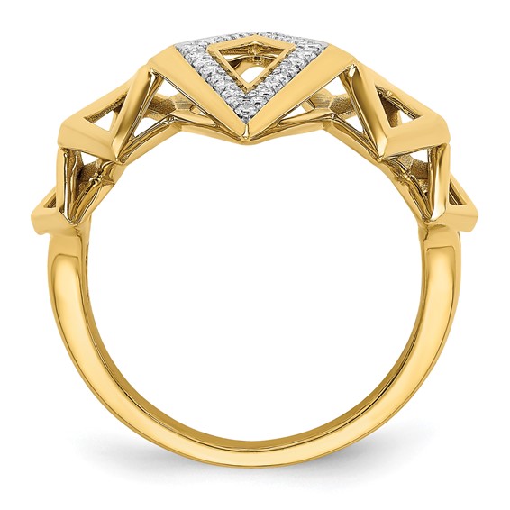 14k Polished 1/5 carat Diamond Fancy Geometric Ring