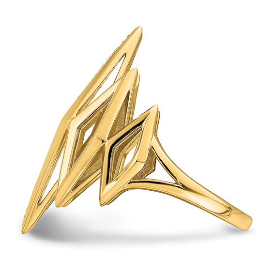 14k Polished 1/5 carat Diamond Fancy Geometric Ring