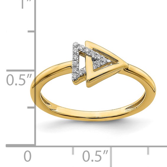 14k Polished 1/20 carat Diamond Double Triangle Ring