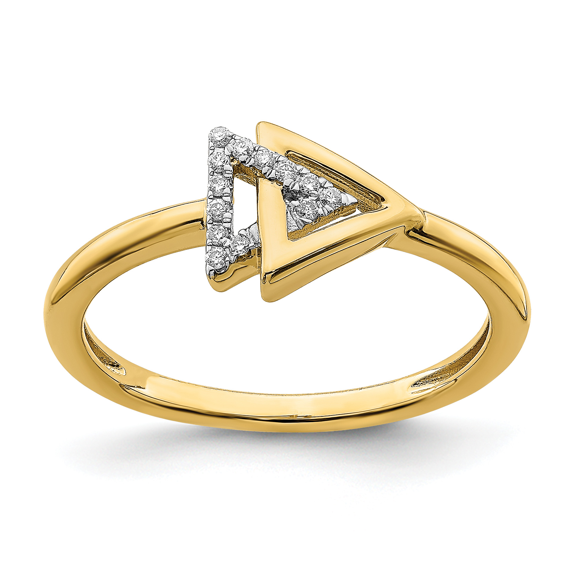 14k Polished Double Triangle Diamond Ring (RM6833-005-YA)