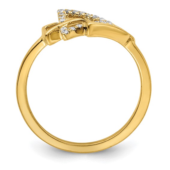 14k Polished 1/10 carat Diamond Triple Triangle Ring