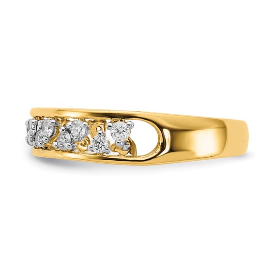 14k Polished 1/3 carat Diamond Band