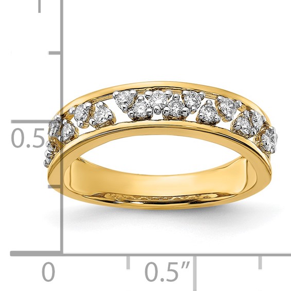 14k Polished 1/3 carat Diamond Band