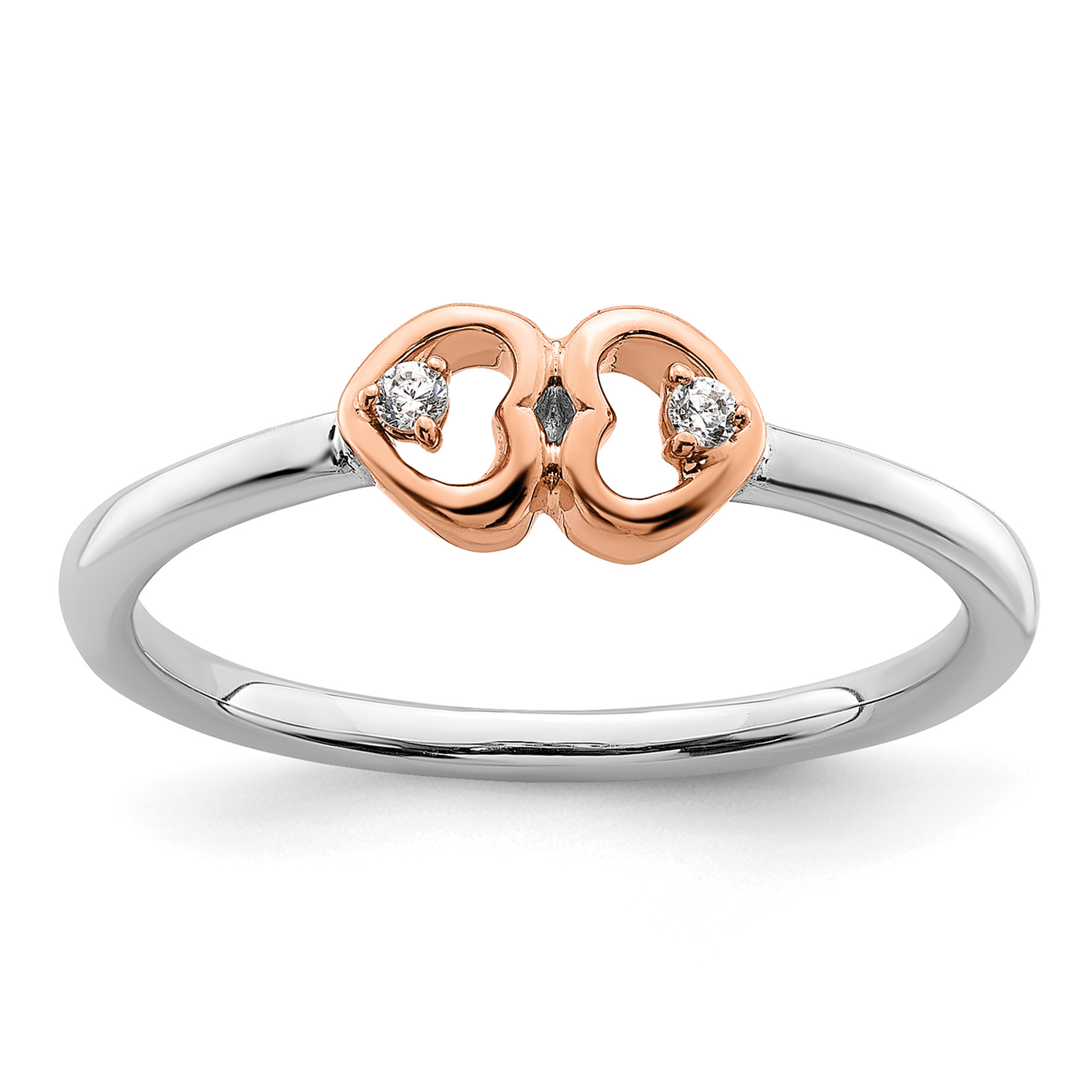 14K Two-Tone First Promise Lab Grown VS/SI+ G+ Dia Hearts Promise Ring (RM6915-003-WRLG)