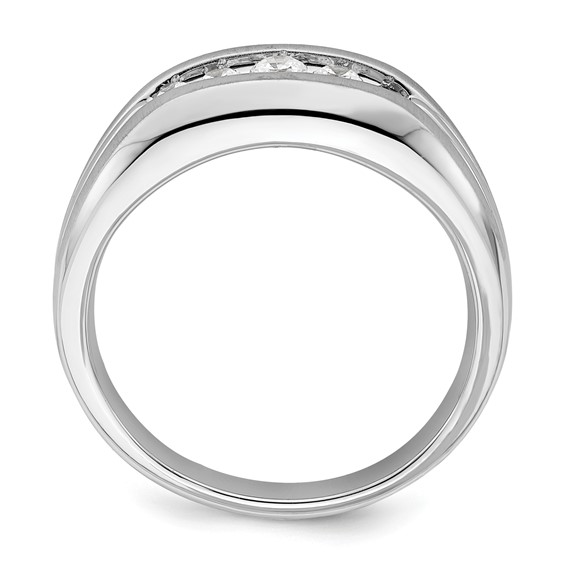 IBGoodman 14k White Gold 1/3 carat Lab Grown Diamond VS/SI+ G+ Five Stone Complete Men's Ring