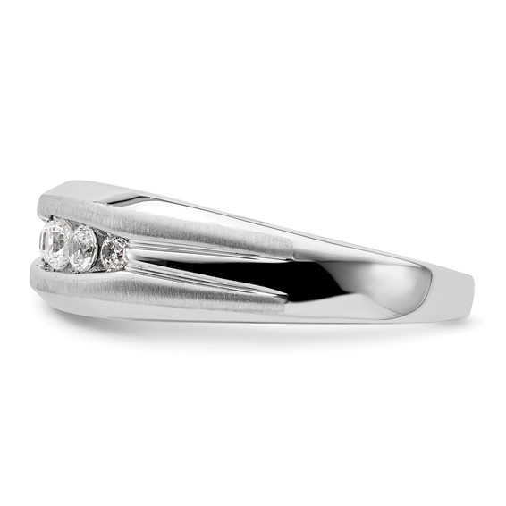 IBGoodman 14k White Gold 1/3 carat Lab Grown Diamond VS/SI+ G+ Five Stone Complete Men's Ring