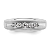 IBGoodman 14K White Gold 0.33 Carat Lab Grown Diamond VS SI+ G+ Five Stone Complete Men's Ring view 4