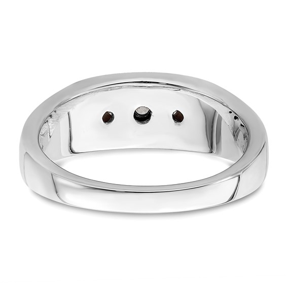 IBGoodman 14k White Gold 1/3 carat Lab Grown Diamond VS/SI+ G+ Five Stone Complete Men's Ring