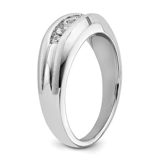 IBGoodman 14k White Gold 1/3 carat Lab Grown Diamond VS/SI+ G+ Five Stone Complete Men's Ring