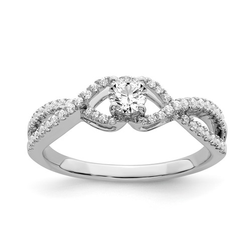 Sterling Silver CZ Semi-mount Engagement Ring