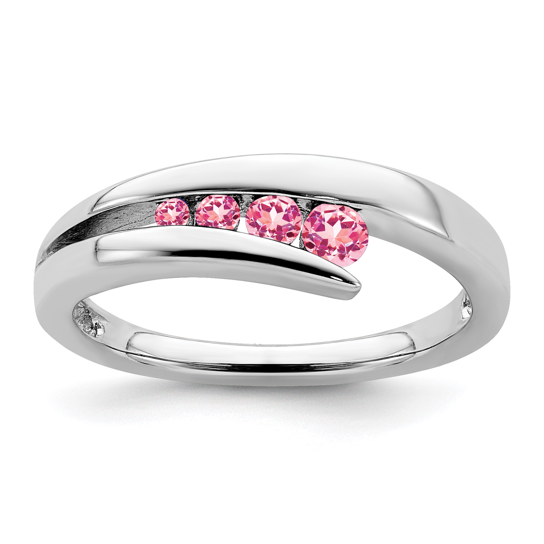 14k White Gold Pink Tourmaline 4-stone Ring (RM7112-PT-W)