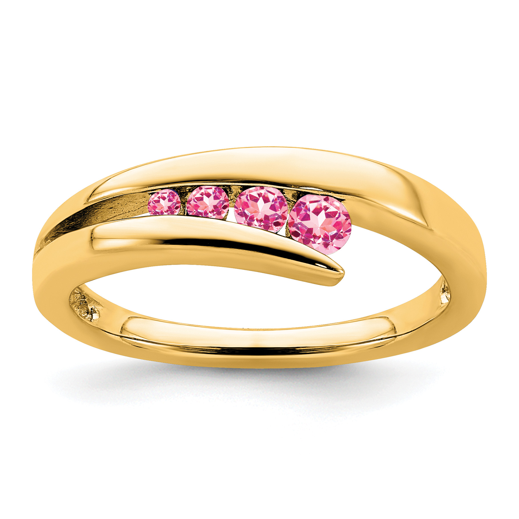 14k Pink Tourmaline 4-stone Ring (RM7112-PT-Y)