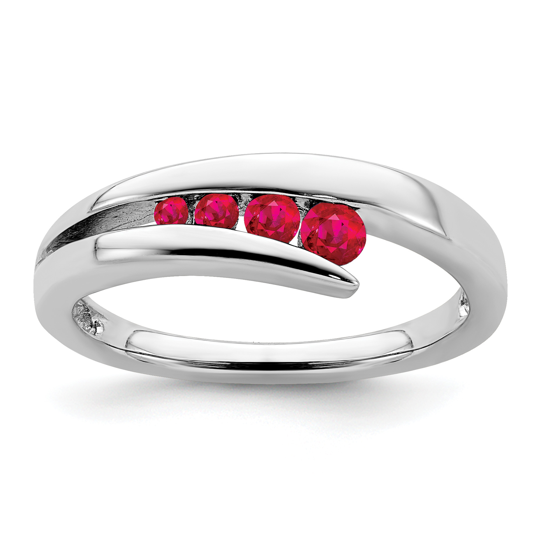 14k White Gold Ruby 4-stone Ring (RM7112-RU-W)