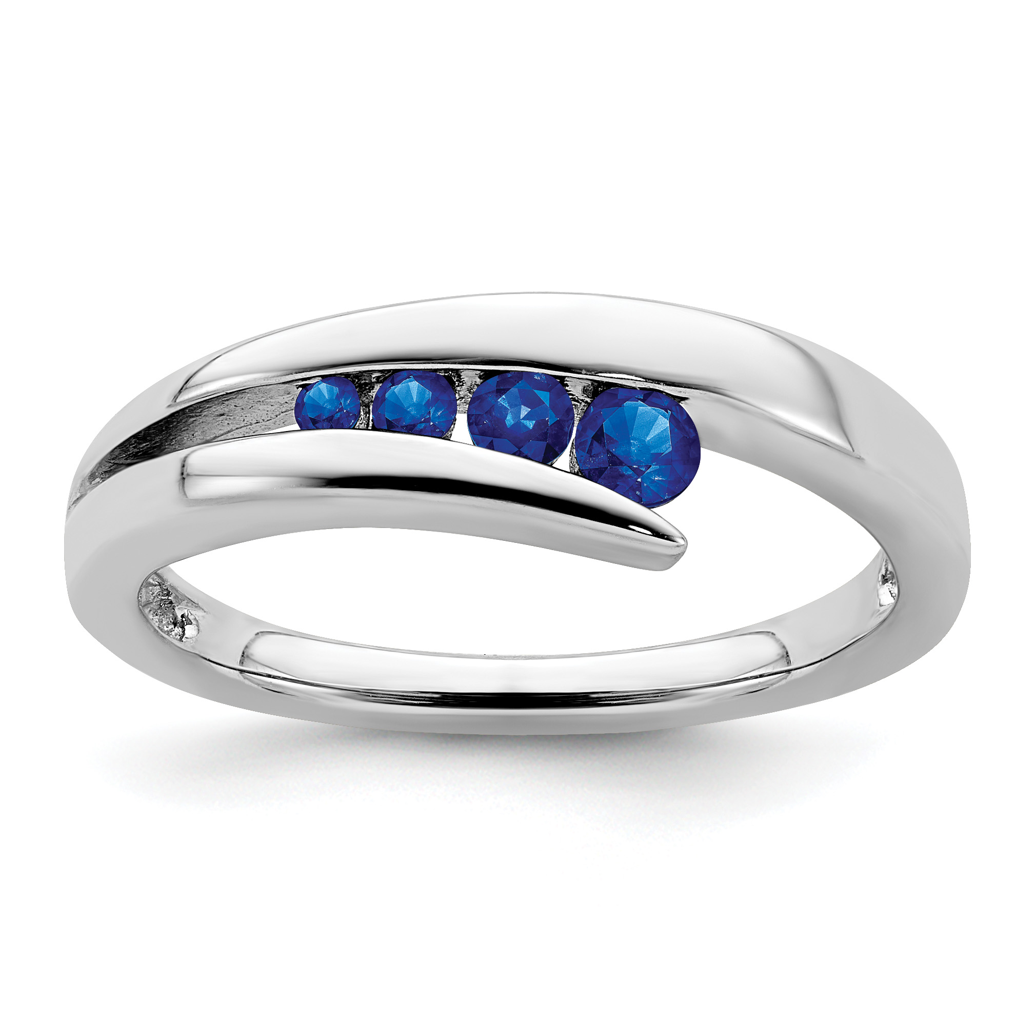 14k White Gold Sapphire 4-stone Ring (RM7112-SA-W)