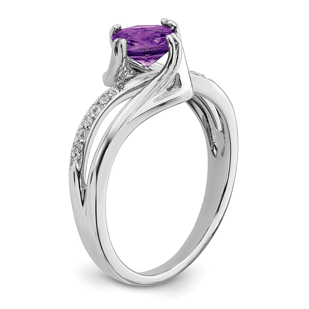 14k White Gold Amethyst and Diamond Ring (RM7116-AM-004-WA)
