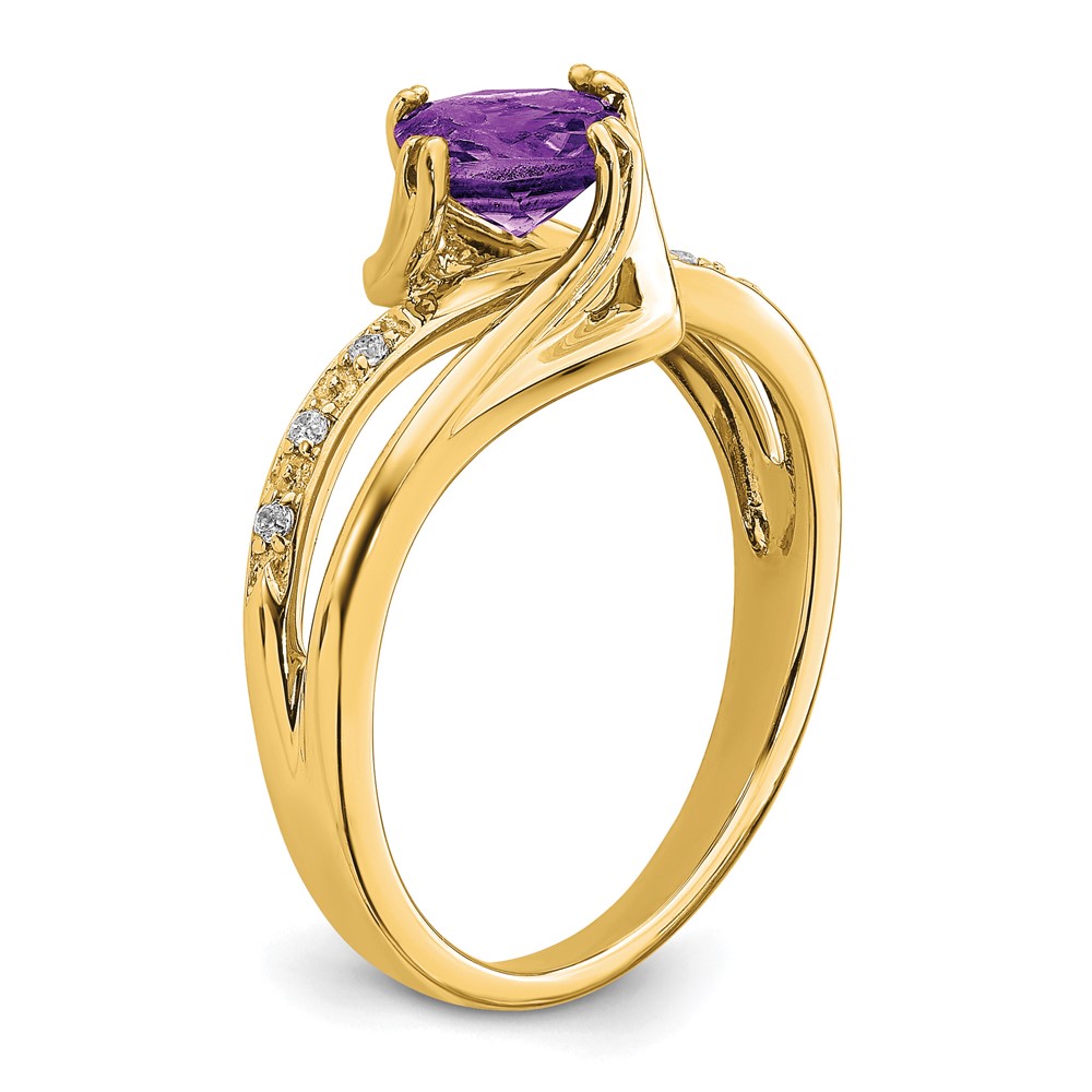 14k Amethyst and Diamond Ring (RM7116-AM-004-YA)