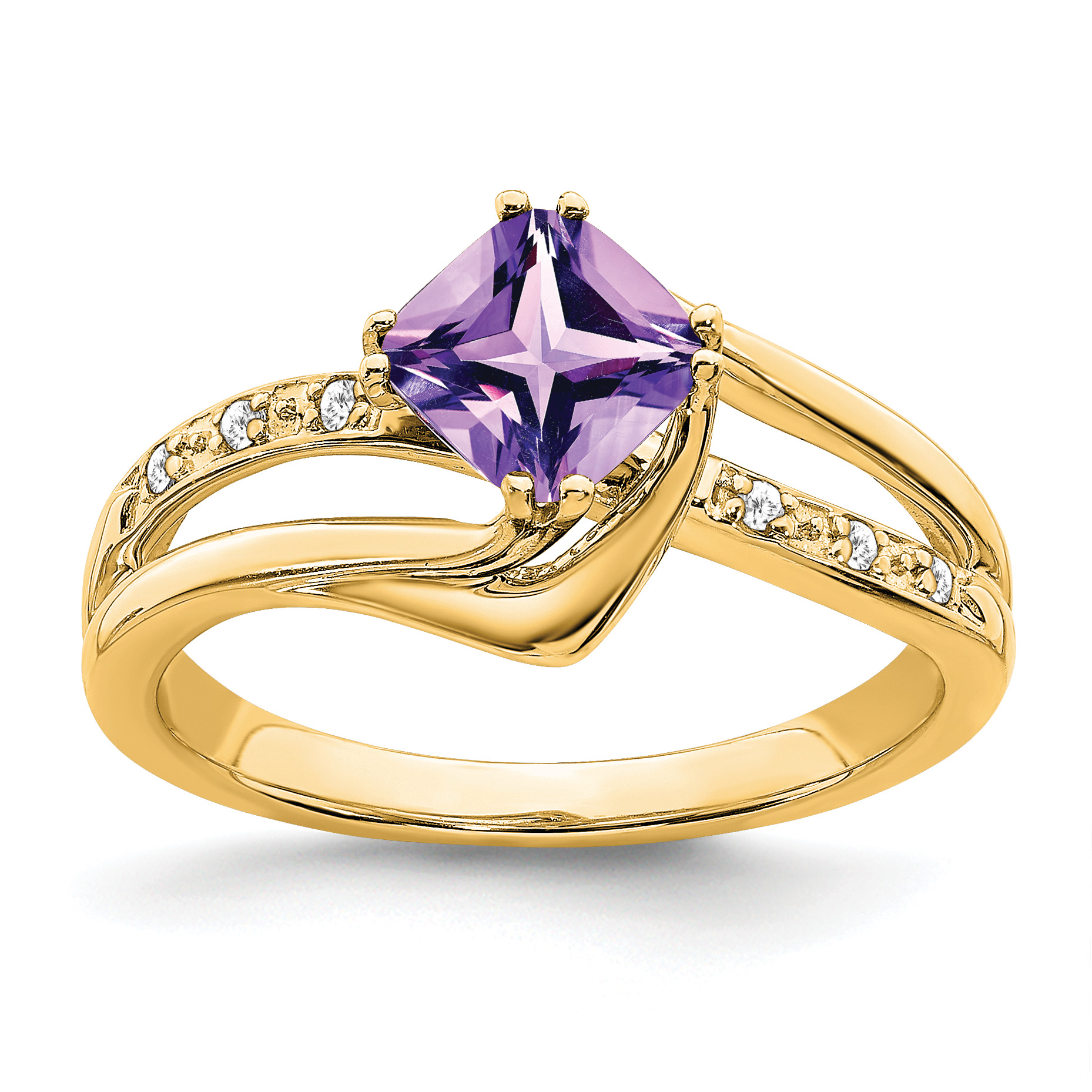 14k Amethyst and Diamond Ring (RM7116-AM-004-YA)
