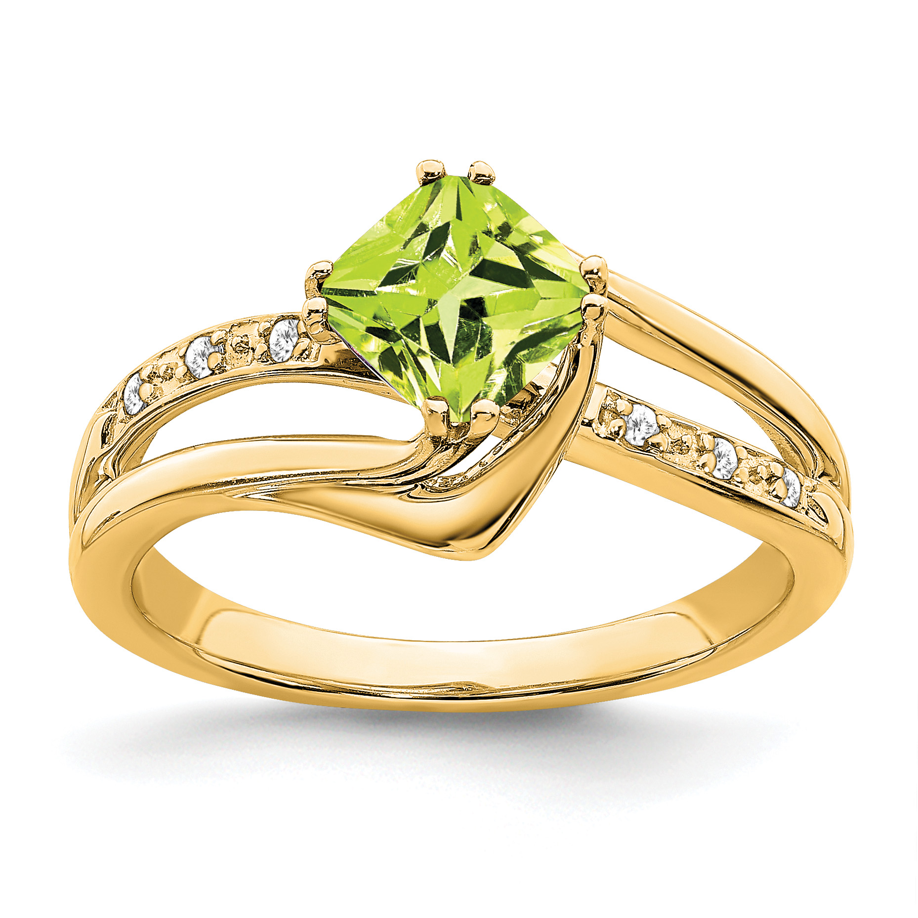 14k Peridot and Diamond Ring (RM7116-PE-004-YA)