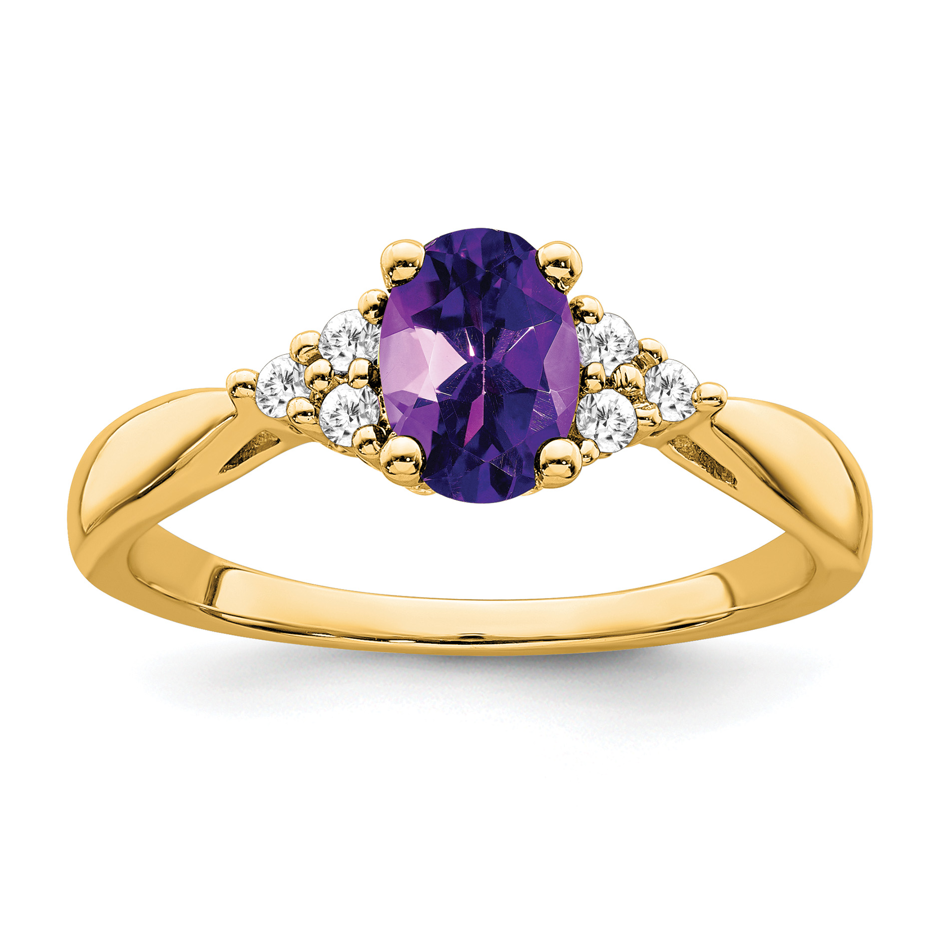 14k Amethyst and Diamond Ring (RM7118-AM-012-YA)