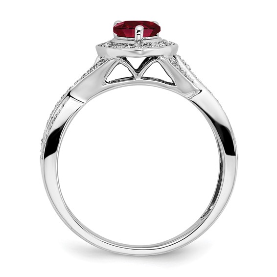 Pear Gemstone and Diamond Halo Rings