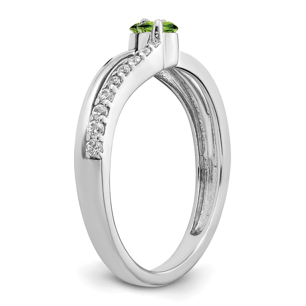 14k White Gold Peridot and Diamond 2-stone Ring (RM7142-PE-016-WA)