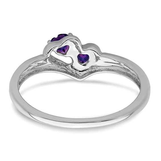 Gemstone and Diamond 2-stone Heart Rings