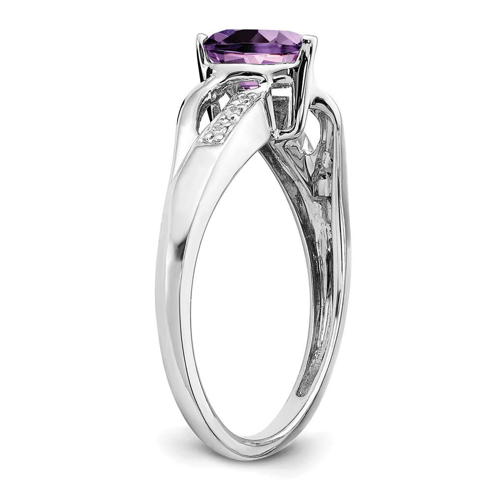 14k White Gold Amethyst and Diamond Heart Ring (RM7152-AM-003-WA)