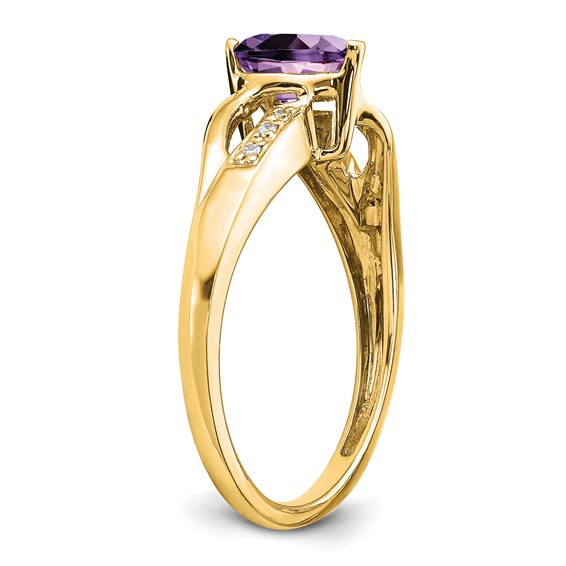 Gemstone and Diamond Heart Ring