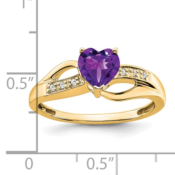 Gemstone and Diamond Heart Ring