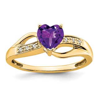 Gemstone and Diamond Heart Ring