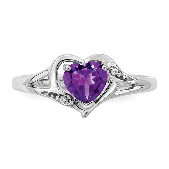  Gemstone and Diamond Heart Rings