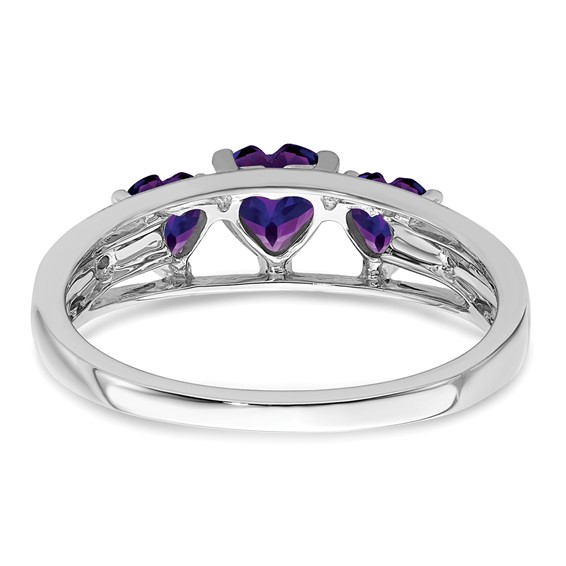 White Gold Gemstone and Diamond Heart Ring