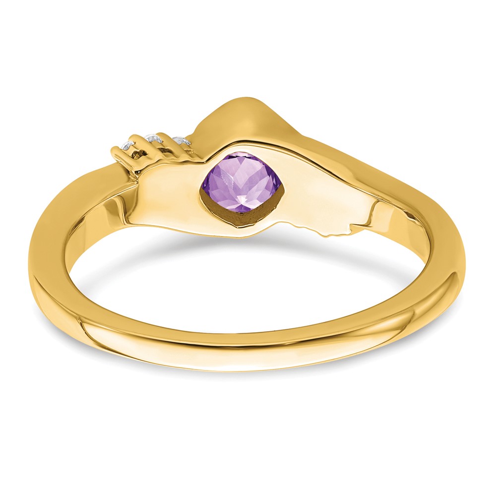 10k Yellow Gold Amethyst and Diamond Ring (RM7156-AM-006-1YA)