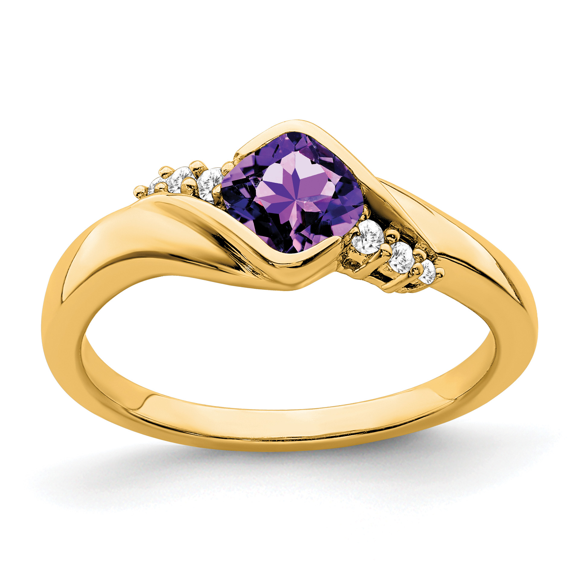 10k Yellow Gold Amethyst and Diamond Ring (RM7156-AM-006-1YA)