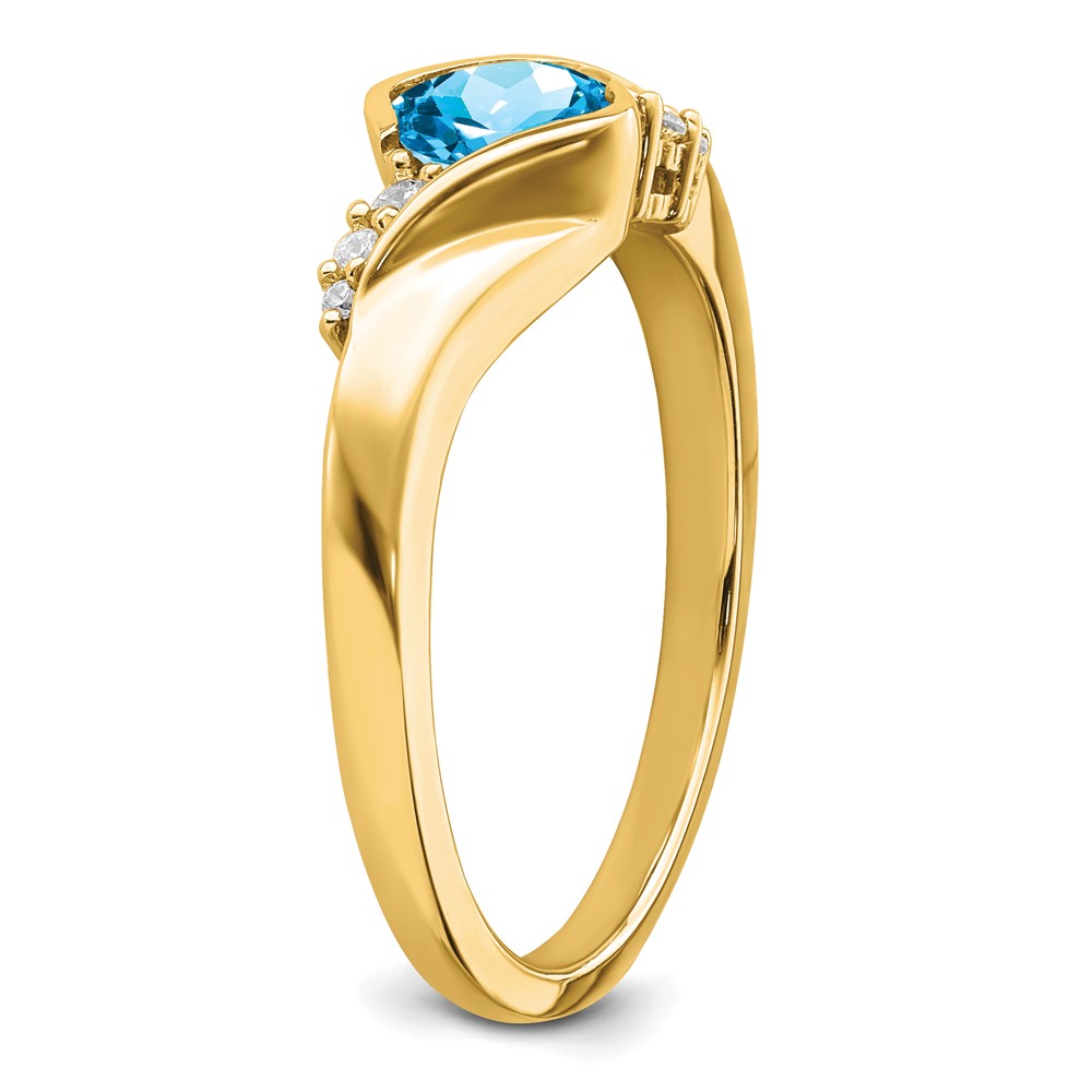 14k Blue Topaz and Diamond Ring (RM7156-BT-006-YA)