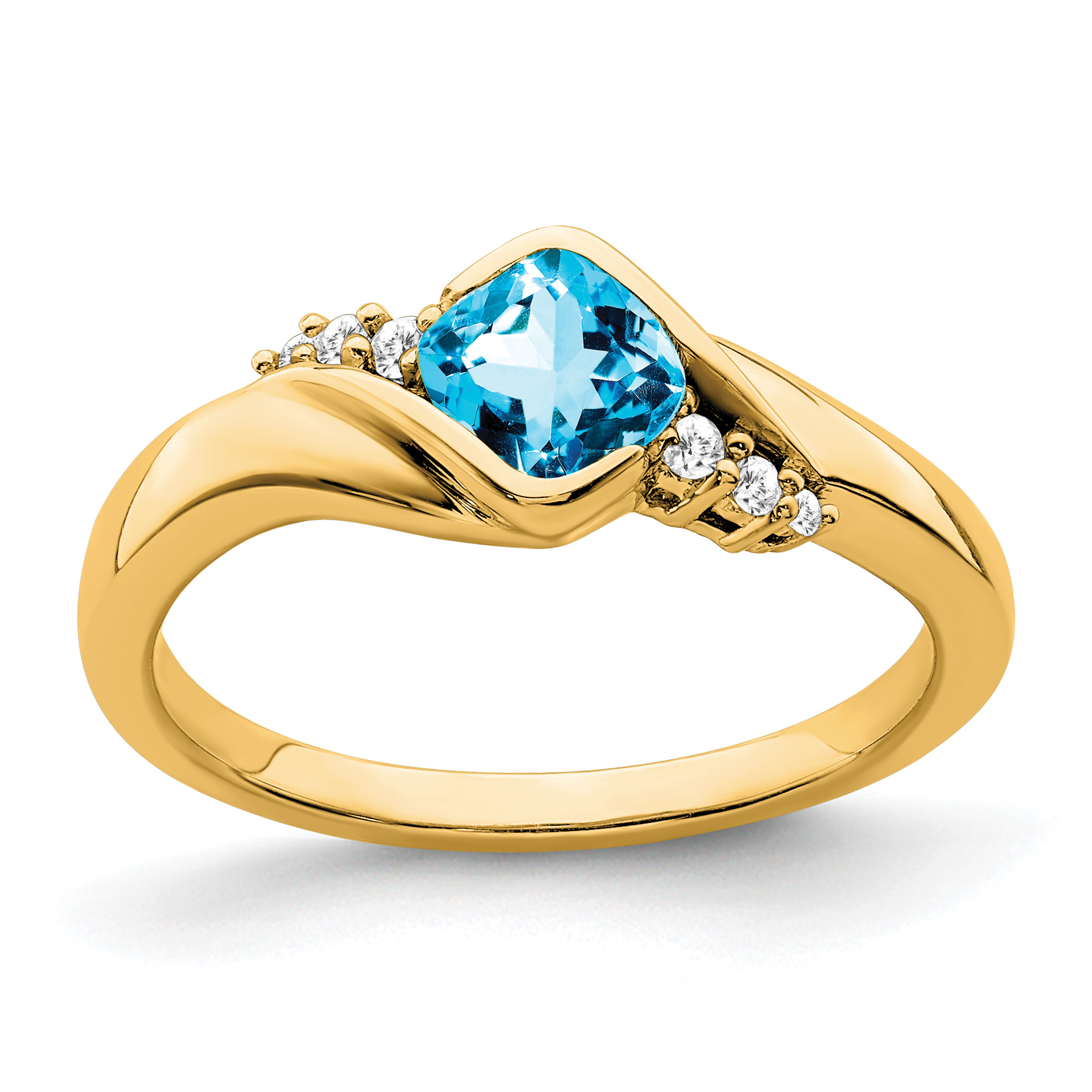 14k Blue Topaz and Diamond Ring (RM7156-BT-006-YA)
