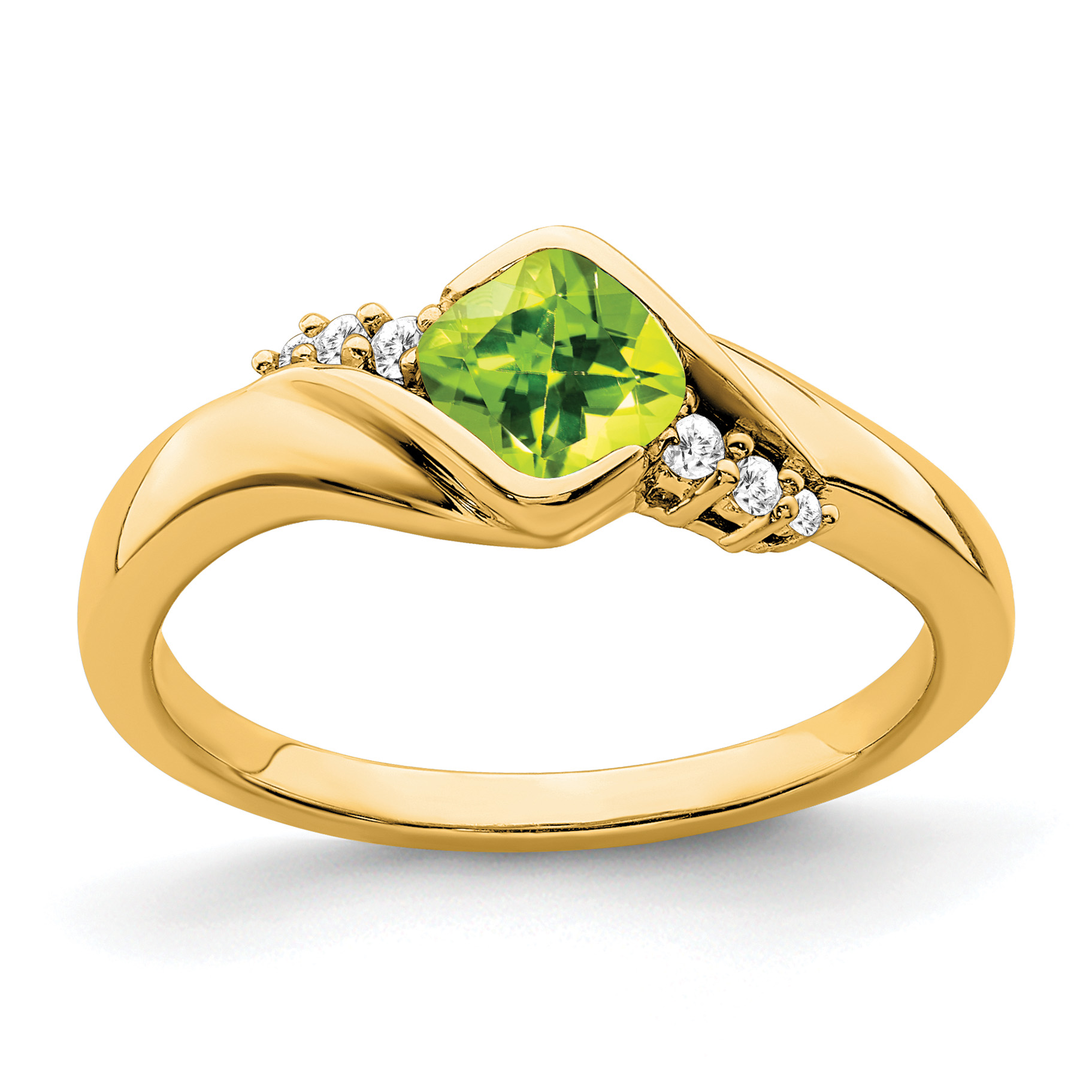 14k Peridot and Diamond Ring (RM7156-PE-006-YA)