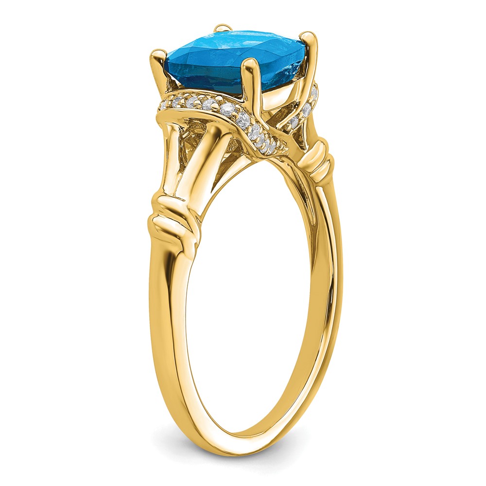 14k Blue Topaz and Diamond Ring (RM7158-BT-013-YA)