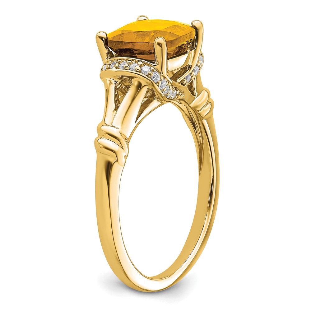 14k Citrine and Diamond Ring (RM7158-CI-013-YA)
