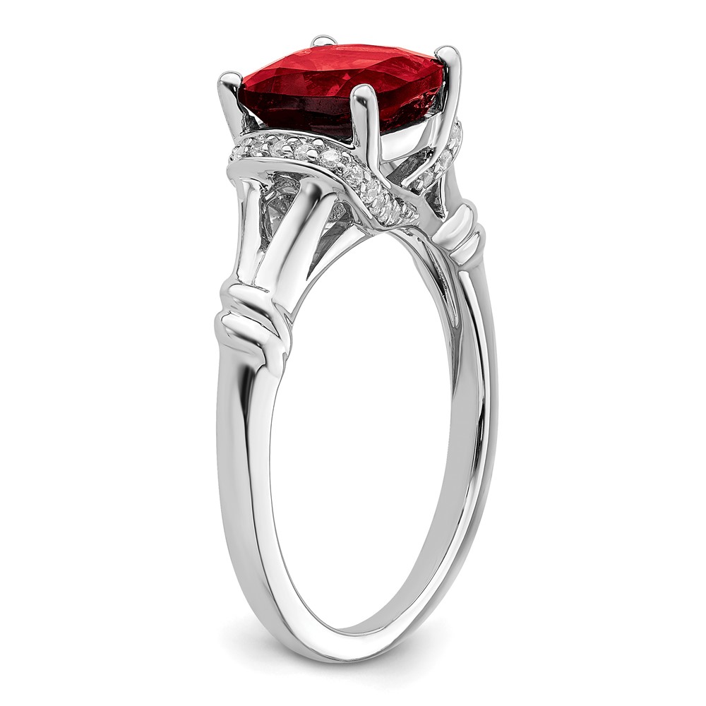 14k White Gold Garnet and Diamond Ring (RM7158-GA-013-WA)