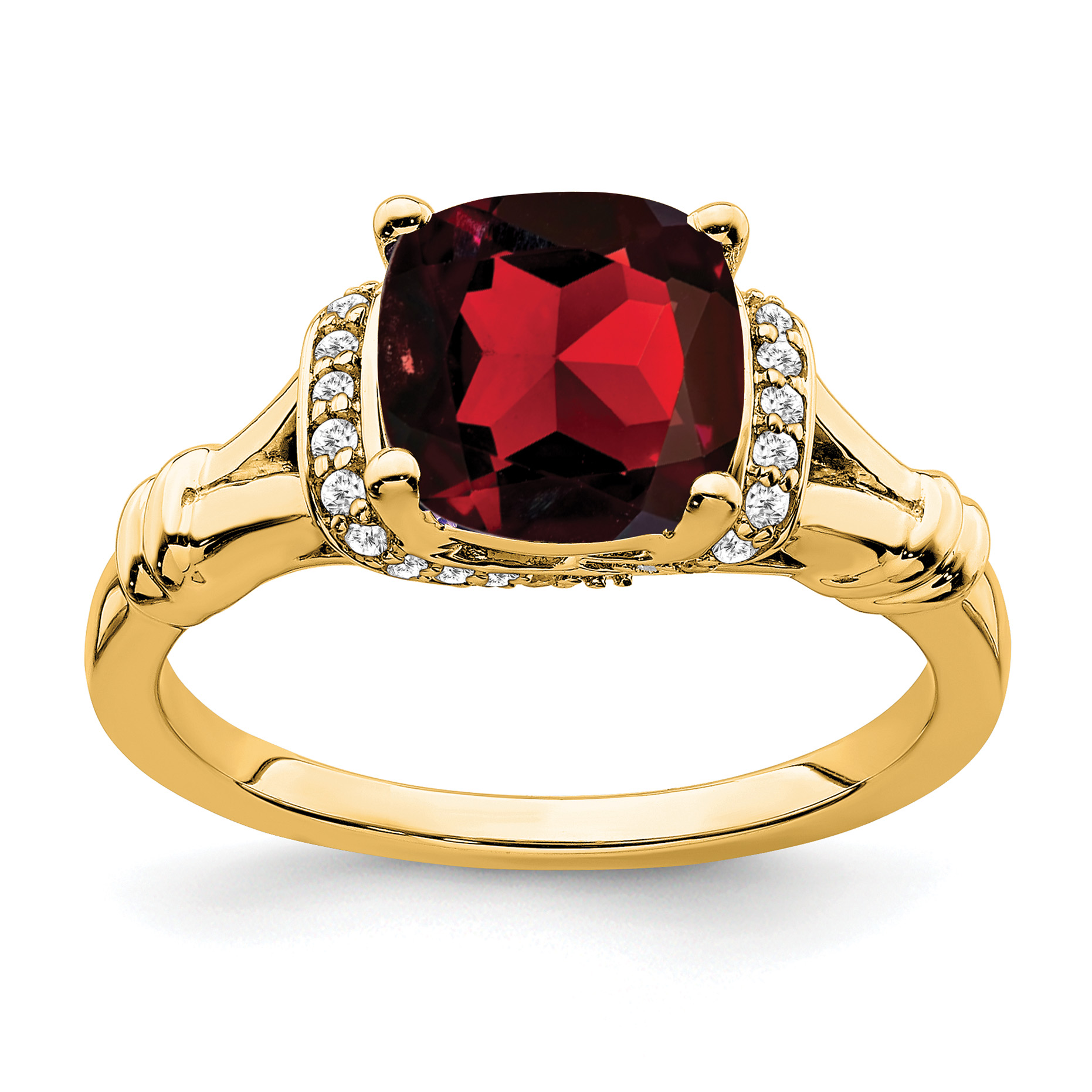 14k Garnet and Diamond Ring (RM7158-GA-013-YA)