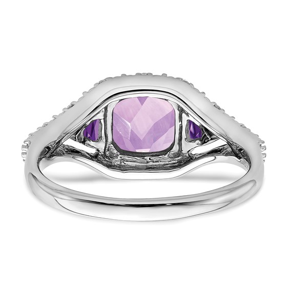 White Gold Gemstone and Diamond Ring