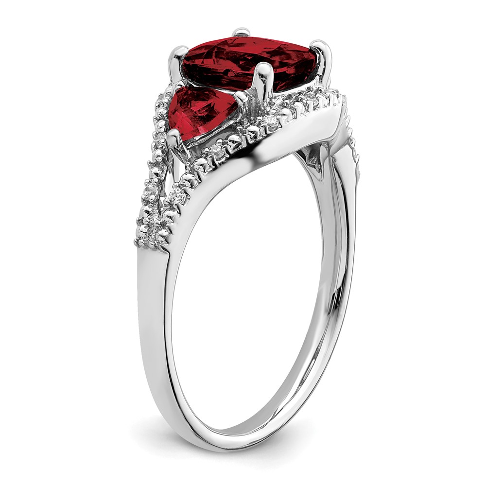 14k White Gold Garnet and Diamond Ring (RM7159-GA-007-WA)