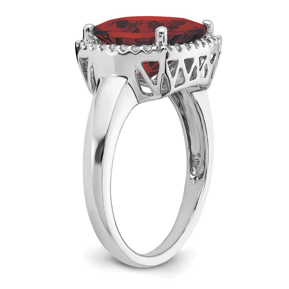 14k White Gold Garnet and Diamond Ring (RM7161-GA-014-WA)