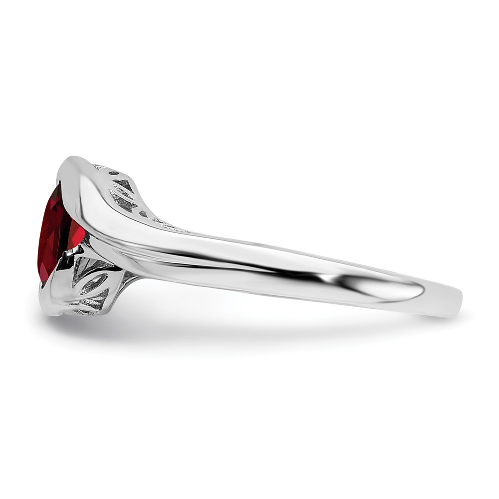 14k White Gold Garnet Bypass Ring (RM7164-GA-W)