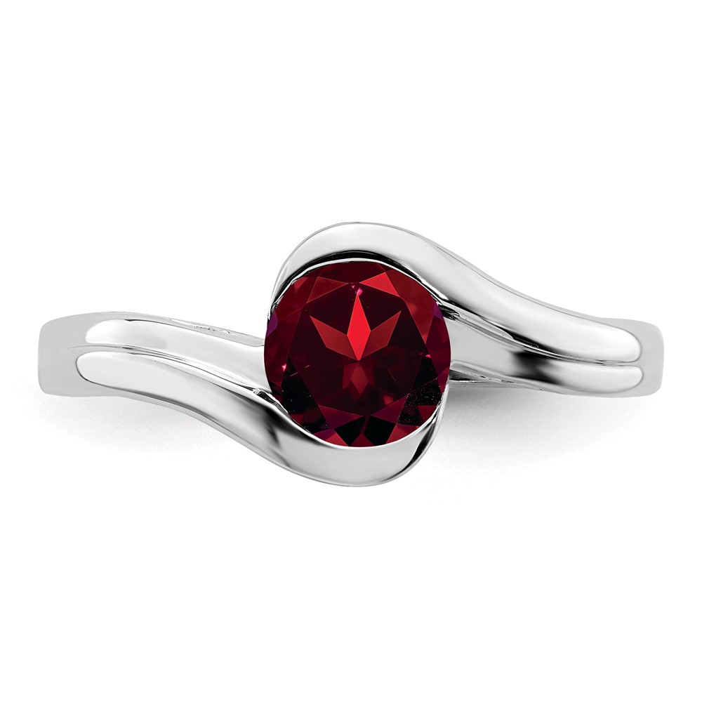 14k White Gold Garnet Bypass Ring (RM7164-GA-W)
