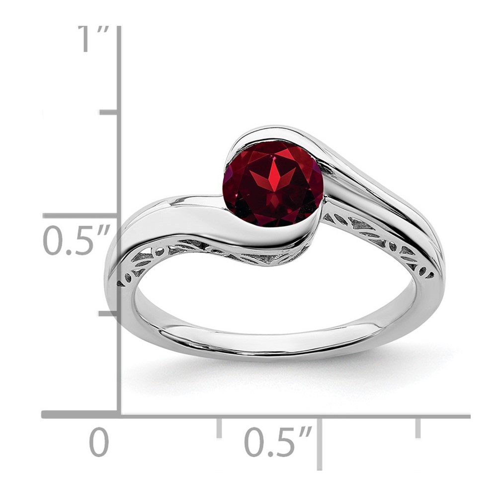 14k White Gold Garnet Bypass Ring (RM7164-GA-W)