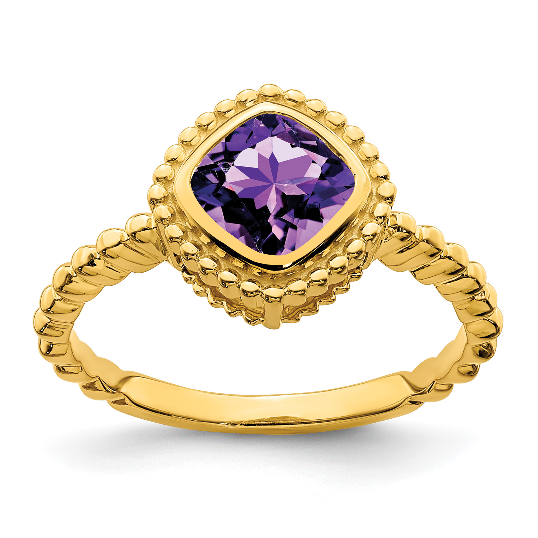 14k Cushion Amethyst Ring (RM7201-AM-Y)