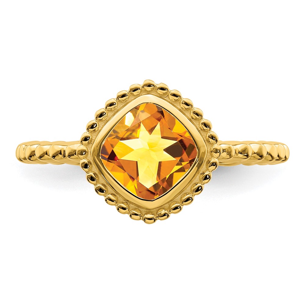 14k Cushion Citrine Ring (RM7201-CI-Y)